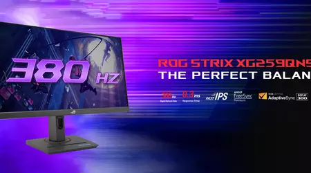 ASUS presenta el monitor para juegos ROG Strix XG259QNS con una frecuencia de refresco de 380 Hz
