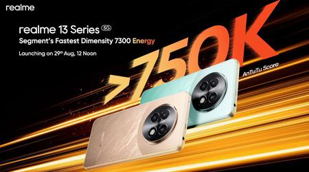 El realme 13 y el realme 13+ llevarán el chip MediaTek Dimensity 7300 Energy y debutarán el 29 de agosto