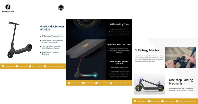 Segway-Ninebot MAX G30D II patinete a batería para adultos