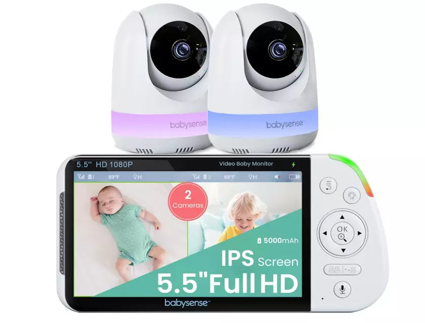 Vigilabebés Babysense 5.5 1080p de pantalla dividida con cámara