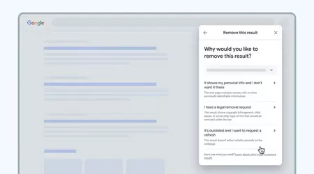 Google permite a los usuarios eliminar más rápidamente la información personal de los resultados de búsqueda