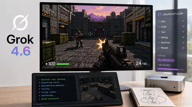 Grok 4.6 creó un shooter 3D ...