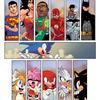 DC X Sonic the Hedgehog personajes de cómic