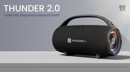 Portronics ha presentado el nuevo altavoz portátil Thunder 2.0 con 60 vatios de potencia, protección IPX6 y batería de 6 horas de duración