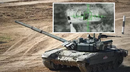 Un bombardero no tripulado ucraniano lanzó granadas contra un tanque ruso modernizado T-80BVM