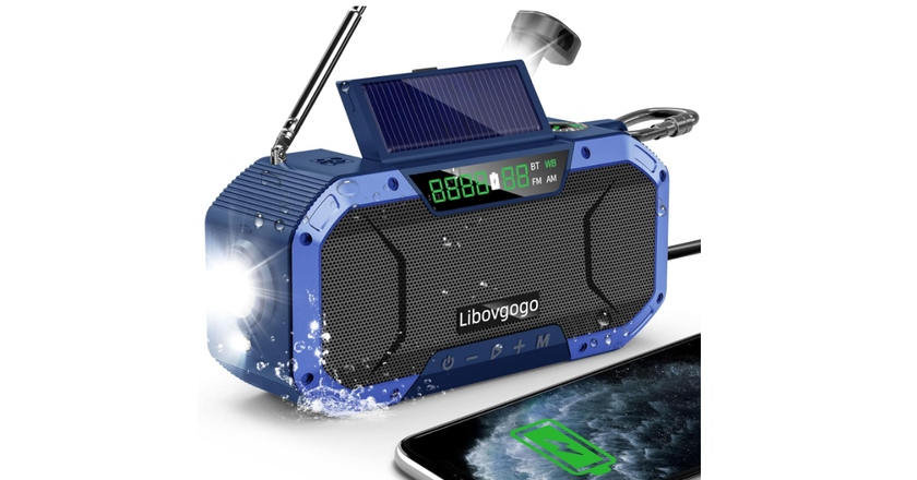 Garinosen DF-580 Radio fm de emergencia con altavoz bluetooth