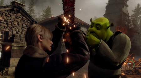Esta es la parte en la que huyes. Para Resident Evil 4 Chainsaw Demo, hay una modificación que añade a Shrek