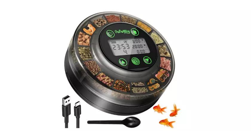 Alimentador automático de peces para vacaciones Papettly