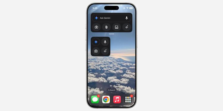 Nuevos widgets de Gemini con micrófono, ...