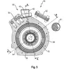 Miniatura del diseño del motor eléctrico y motor en la patente de Porsche.