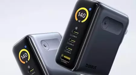 Baseus 140W presentado: un cargador compacto con una pantalla TFT incorporada para conectar hasta cuatro dispositivos