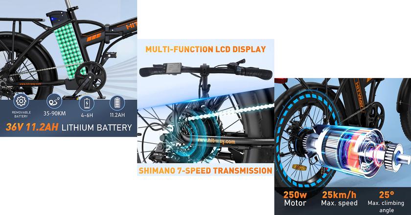 HITWAY BK11 20" bicicletas elécstricas plegable para grandes