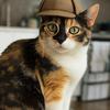 Un gato con sombrero de detective