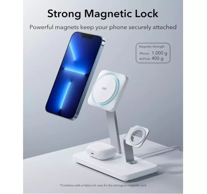 Carga rápida inalámbrica ESR HaloLock 3 en 1