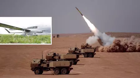 El M142 HIMARS y el dron EOS C VTOL destruyeron espectacularmente una columna de material ruso (vídeo)