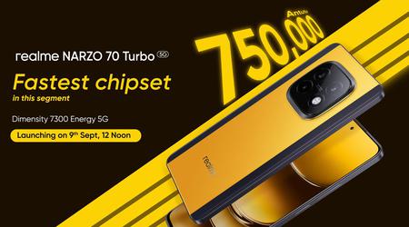 Ya es oficial: realme Narzo 70 Turbo con chip MediaTek Dimensity 7300 Energy debutará el 9 de septiembre