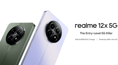 El realme 12x 5G con LCD de 120Hz, chip Dimensity 6100+, protección IP54 y carga de 45W ha debutado fuera de China