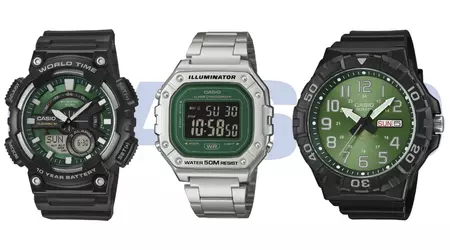 Casio introdujo tres nuevos relojes con esferas verdes, un modelo recibió una batería con una duración de hasta 10 años