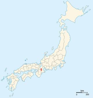Provincia histórica de Iga en el mapa de Japón