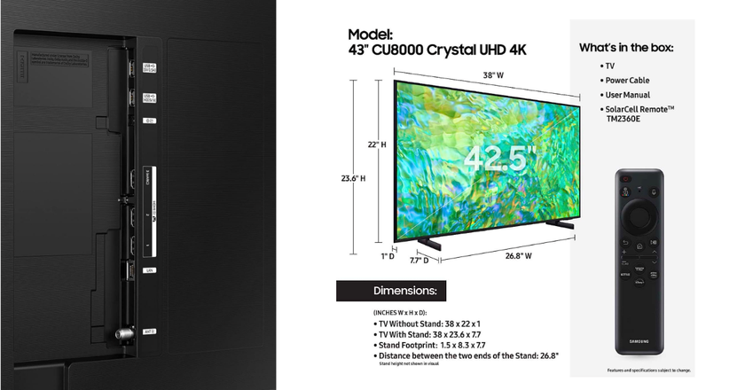 SAMSUNG de 43 pulgadas mejor smart tv con navegador de internet
