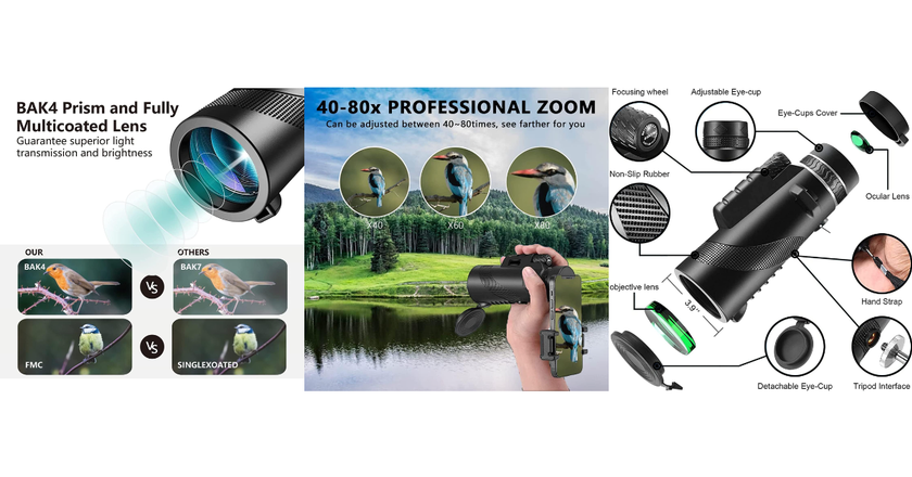 PhysioPhyx 80x100 mejor monocular para teléfono móvil