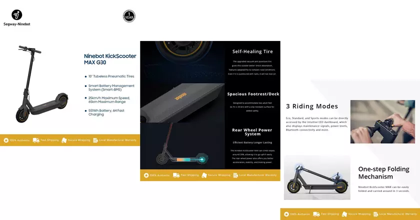 Segway-Ninebot MAX G30D II patinete a batería para adultos