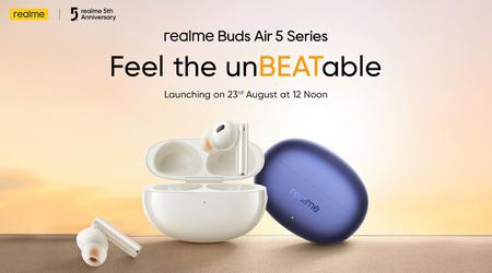 Ya es oficial: realme presentará la serie TWS Buds Air 5 el 23 de agosto