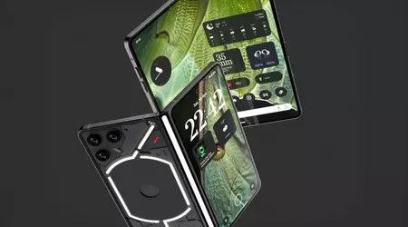 El diseñador imaginó un smartphone plegable Nothing Fold (1) con una original bisagra y tres cámaras