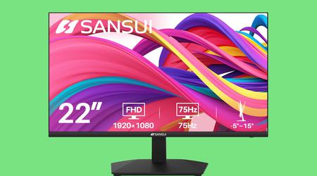 Amazon vende un monitor Sansui de 22 pulgadas, 1080p y 75 Hz por 75,98 dólares.