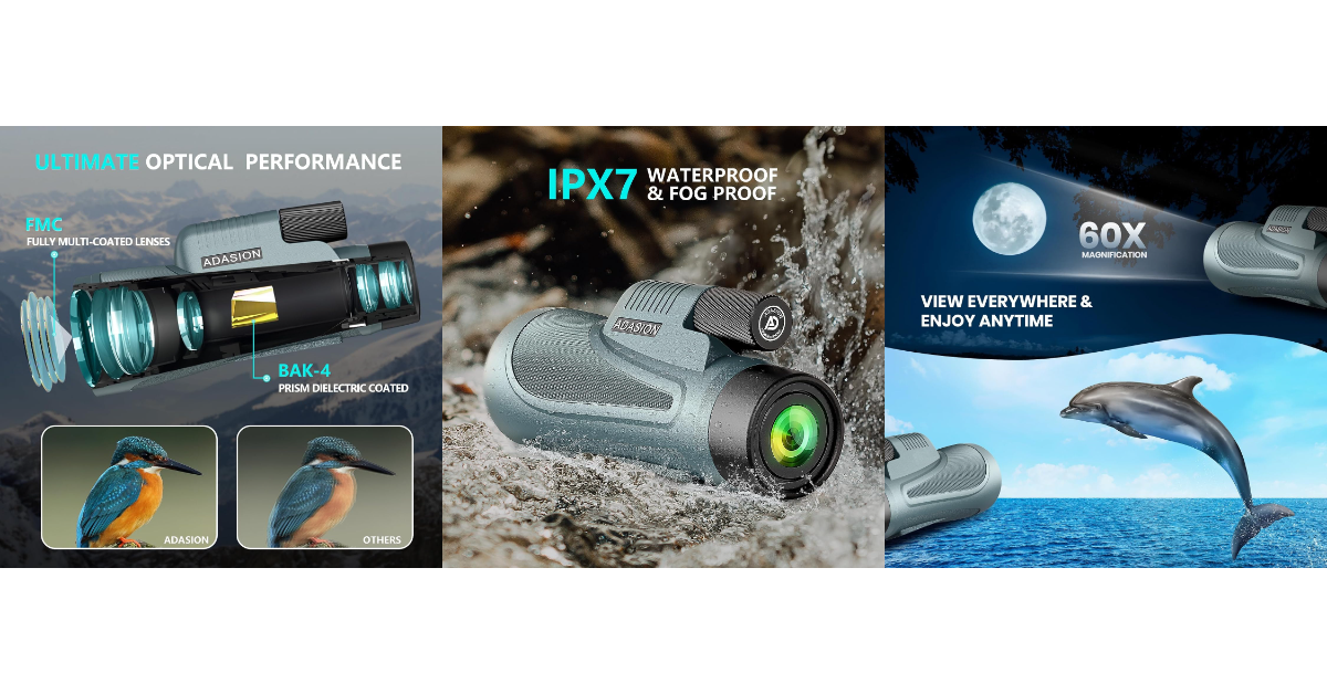 Adasion 12x56 mejor telescopio monocular para largo alcance