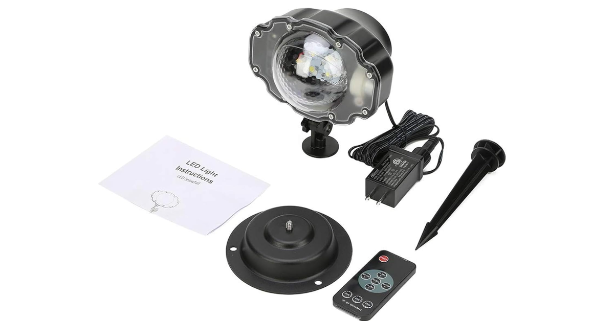 Borelor Proyector LED de copos de nieve navideños 