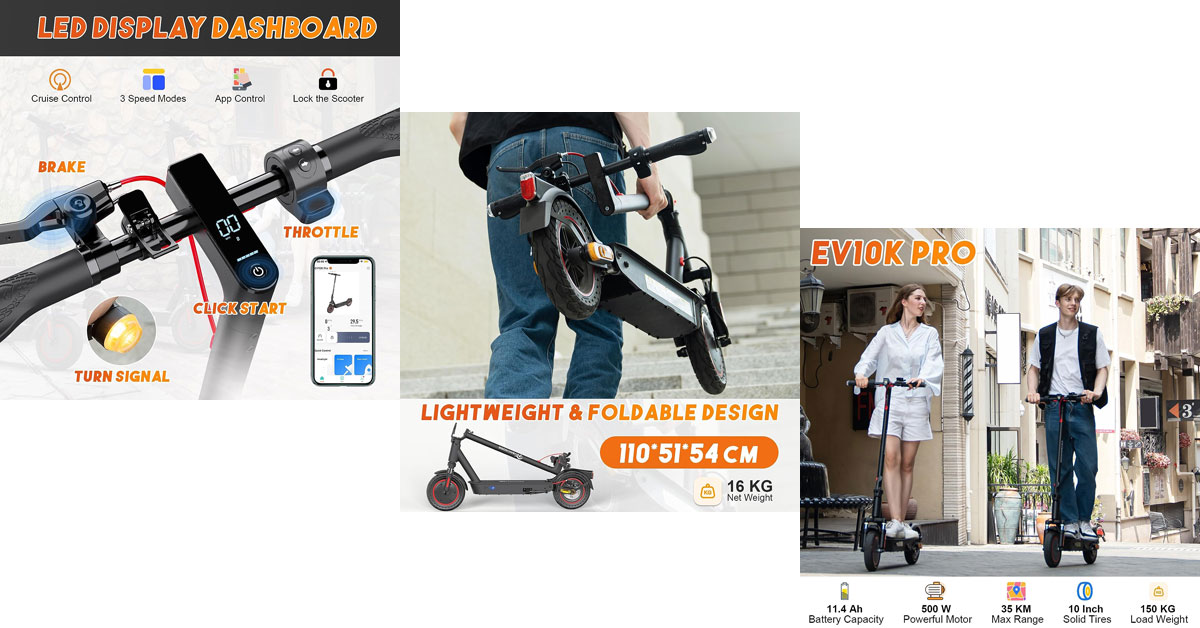 EVERCROSS EV10K PRO mejores patinetes para adultos