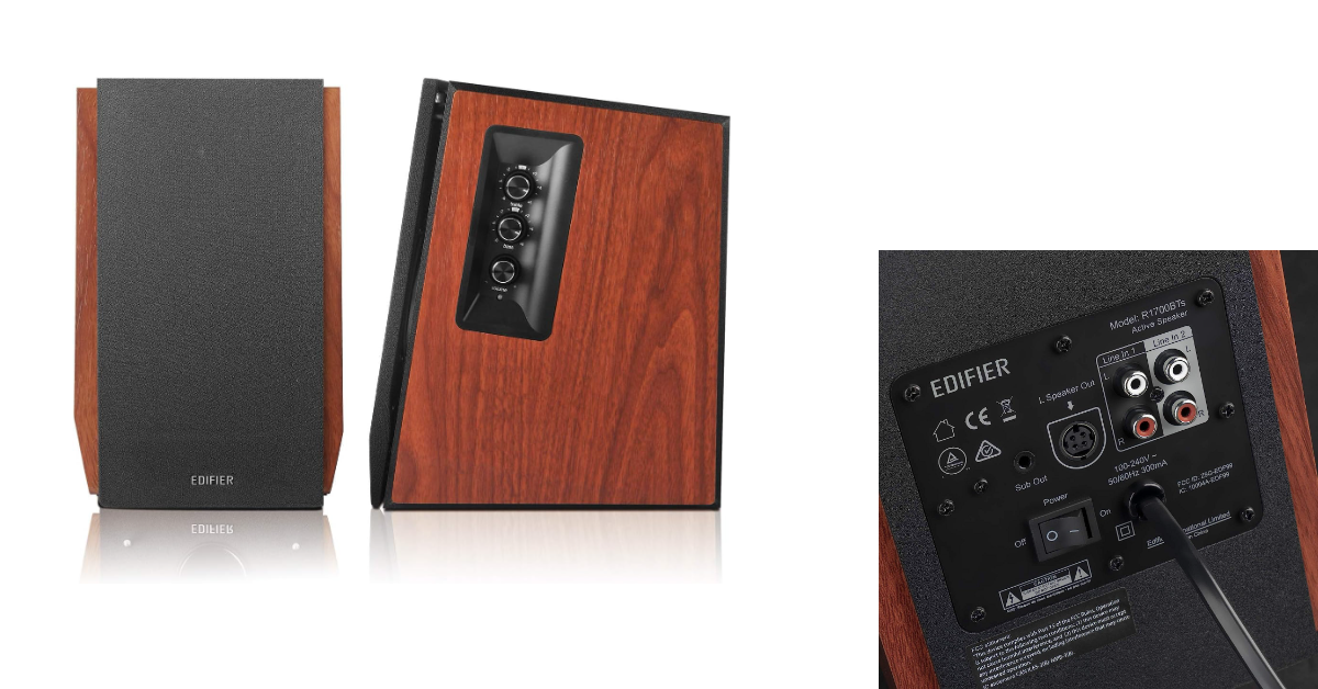 Tocadiscos Edifier R1700BTs con altavoces bluetooth