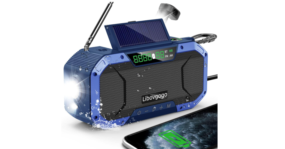 Garinosen DF-580 Radio fm de emergencia con altavoz bluetooth