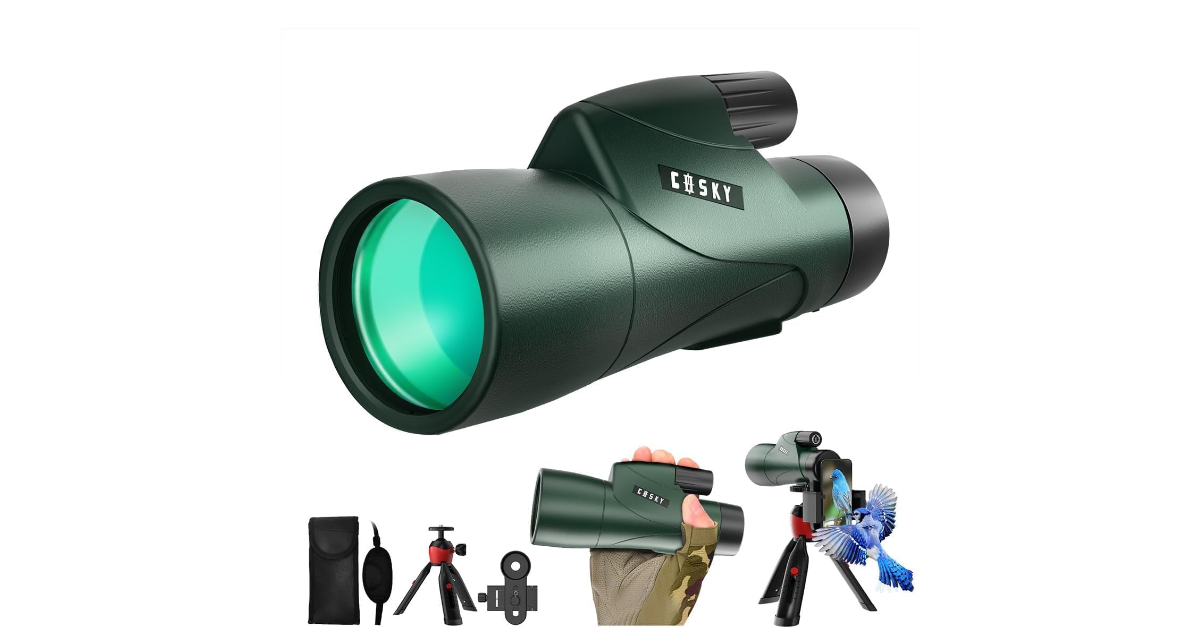 Gosky 12x55 telescopio monocular para teléfono