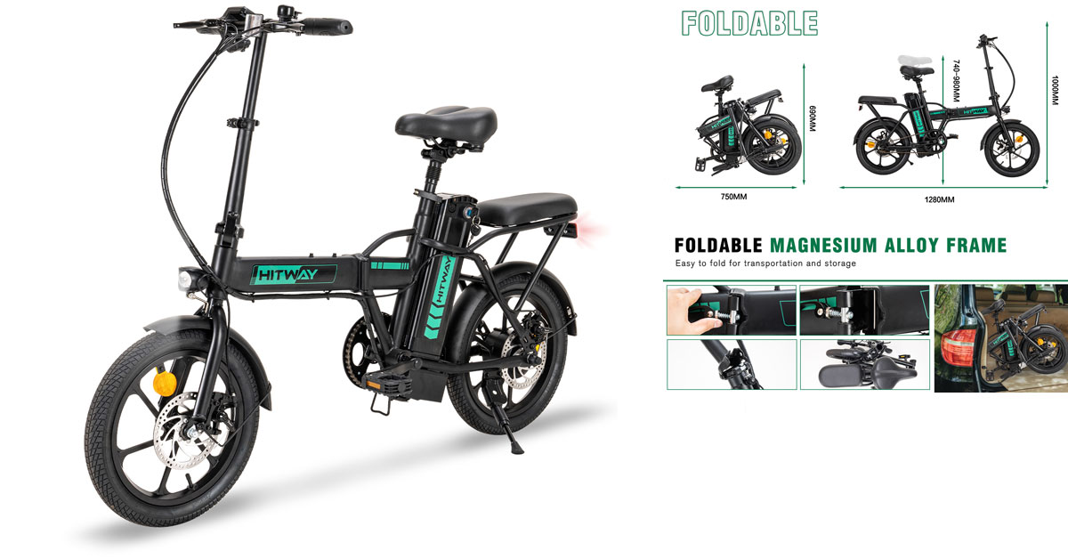 HITWAY BK5 16" bicicletas eléctricas plegable para personas grandes y altas
