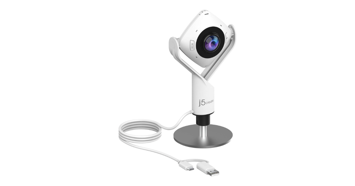 J5CREATE Cámara web de 360 GRADOS para salas de conferencias