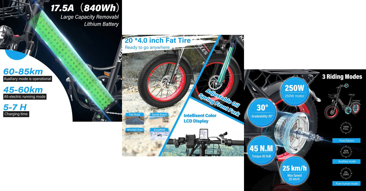 KETELES mejor bicicleta eléctrica plegable para la entrega de alimentos