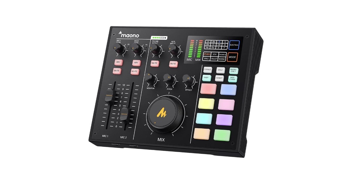 Maonocaster AM100 Mezclador de producción de podcasts