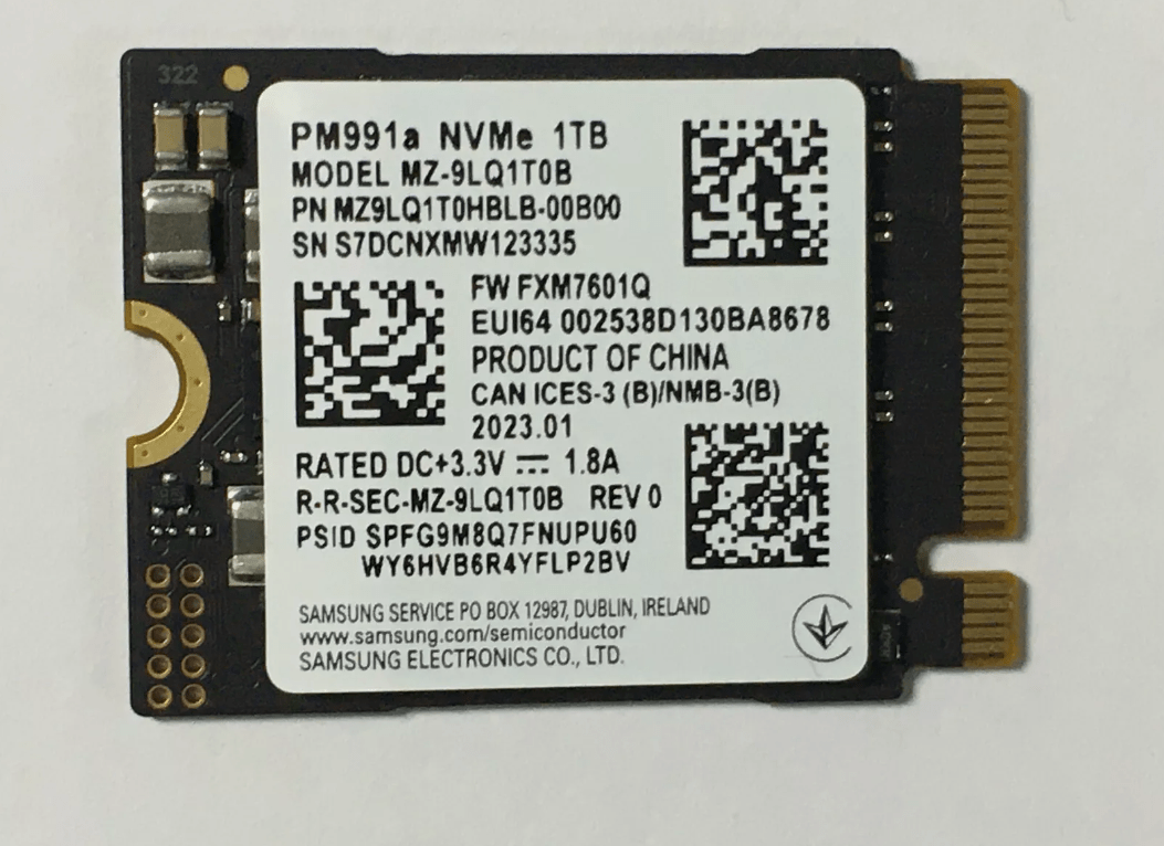 Samsung PM991a ssd para steam deck