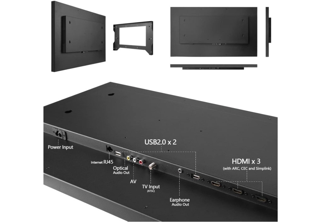 Soulaca TV de 32 pulgadas en el espejo del baño