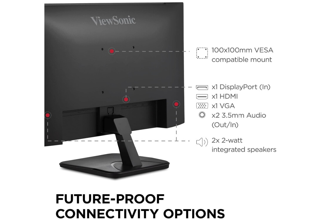 Monitor de computadora ViewSonic VA2456A-MHD de 24 pulgadas para trabajo