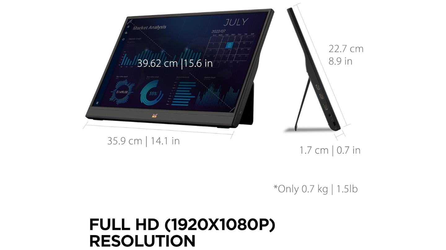 Configuración de pantalla doble de portátil ViewSonic VA1655