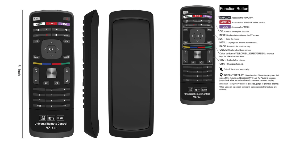 Vizio control remoto universal para tv vizio