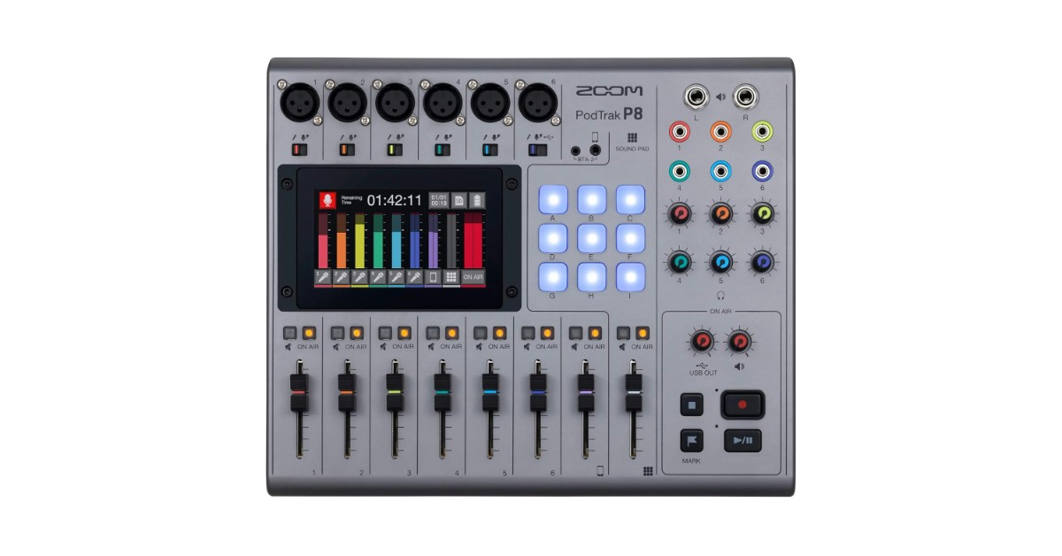 Grabador de podcasts PodTrak P8 de Zoom