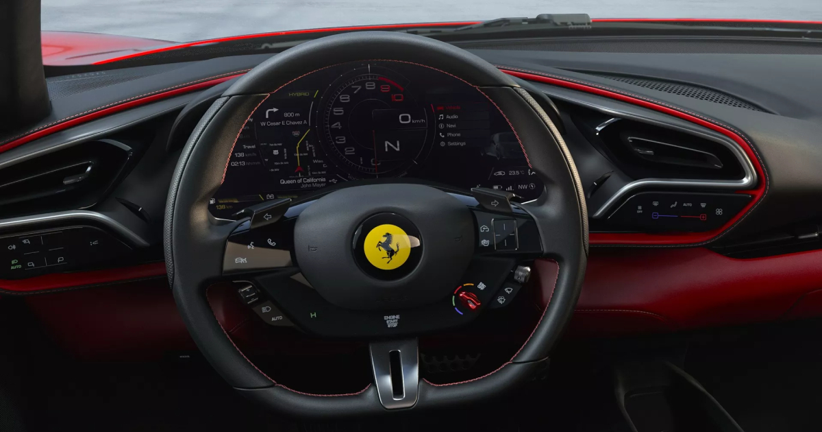 Ferrari 296 GTB: Una revolución de control con botones táctiles en el volante