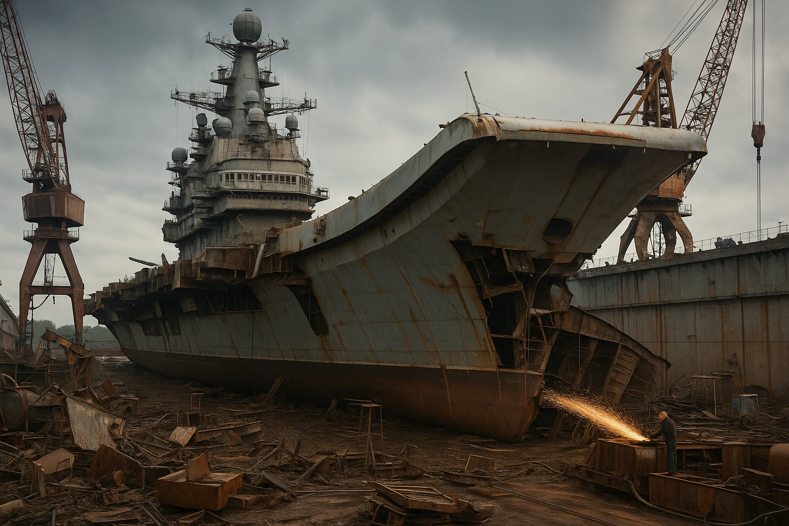 El almirante Kuznetsov podría ser enviado a la chatarra: Rusia detiene la reparación de su único portaaviones crucero El almirante Kuznetsov podría ser enviado a la chatarra: Rusia detiene la reparación de su único portaaviones crucero