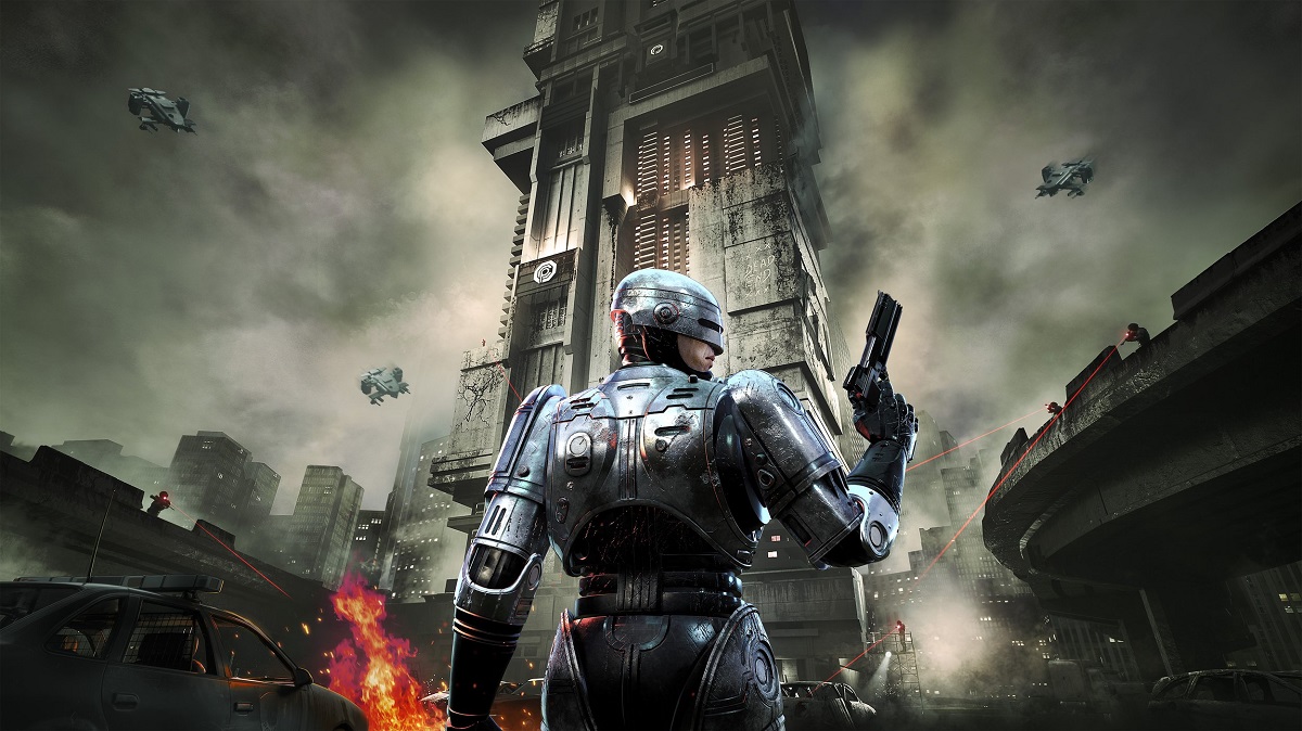 Inspiración y estilo en la obra de arte principal de RoboCop: Rogue City Primer vistazo al arte clave de RoboCop: Rogue City