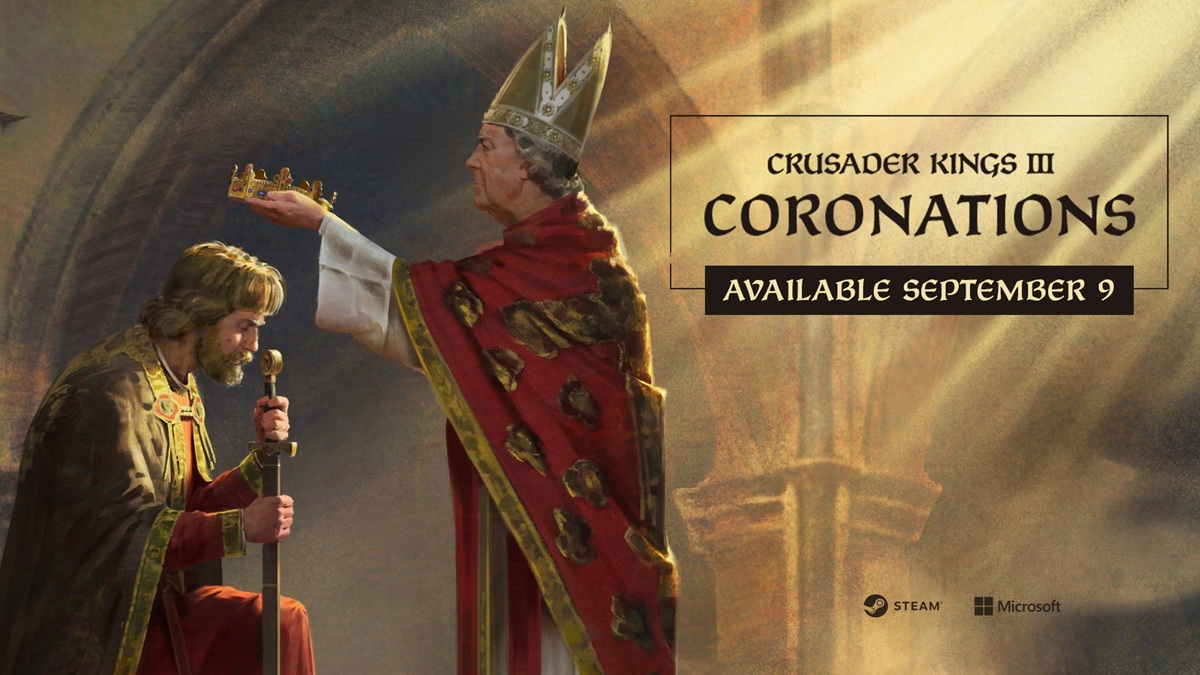 Sumérgete en una era: descubre nuevos aspectos con Crusader Kings III: Coronaciones Nuevo póster de Crusader Kings III: Coronaciones - los misterios de las coronaciones medievales