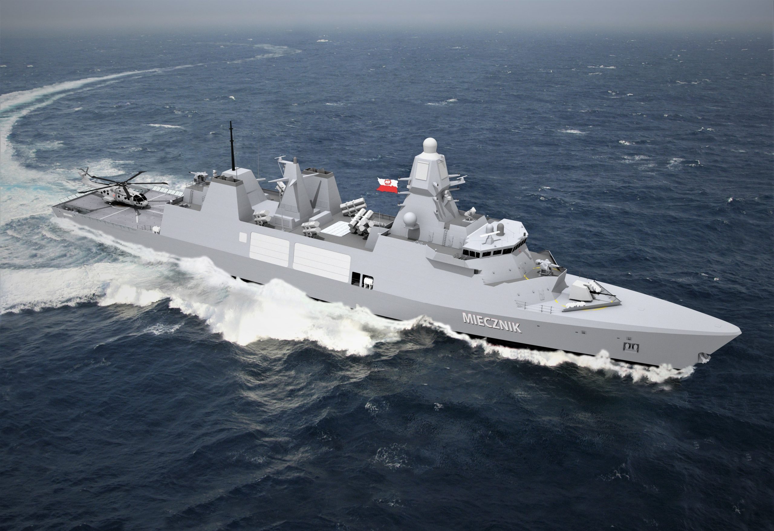 Fragata Miecznik: Detalles del gigante de defensa polaco revelados en el primer renderizado Un nuevo paso hacia el futuro: la fragata Miecznik de Polonia impresiona con sus renders